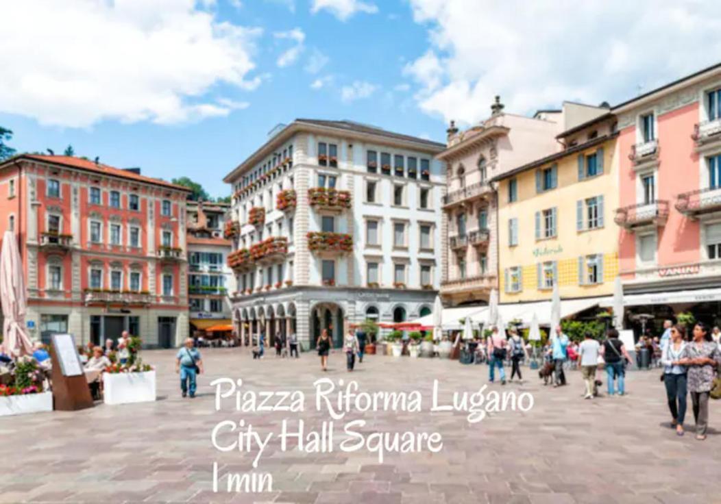 Апартаменти Duplex Loft In Lugano Center With Garden, Wi-Fi -By Easylife Swiss Екстер'єр фото